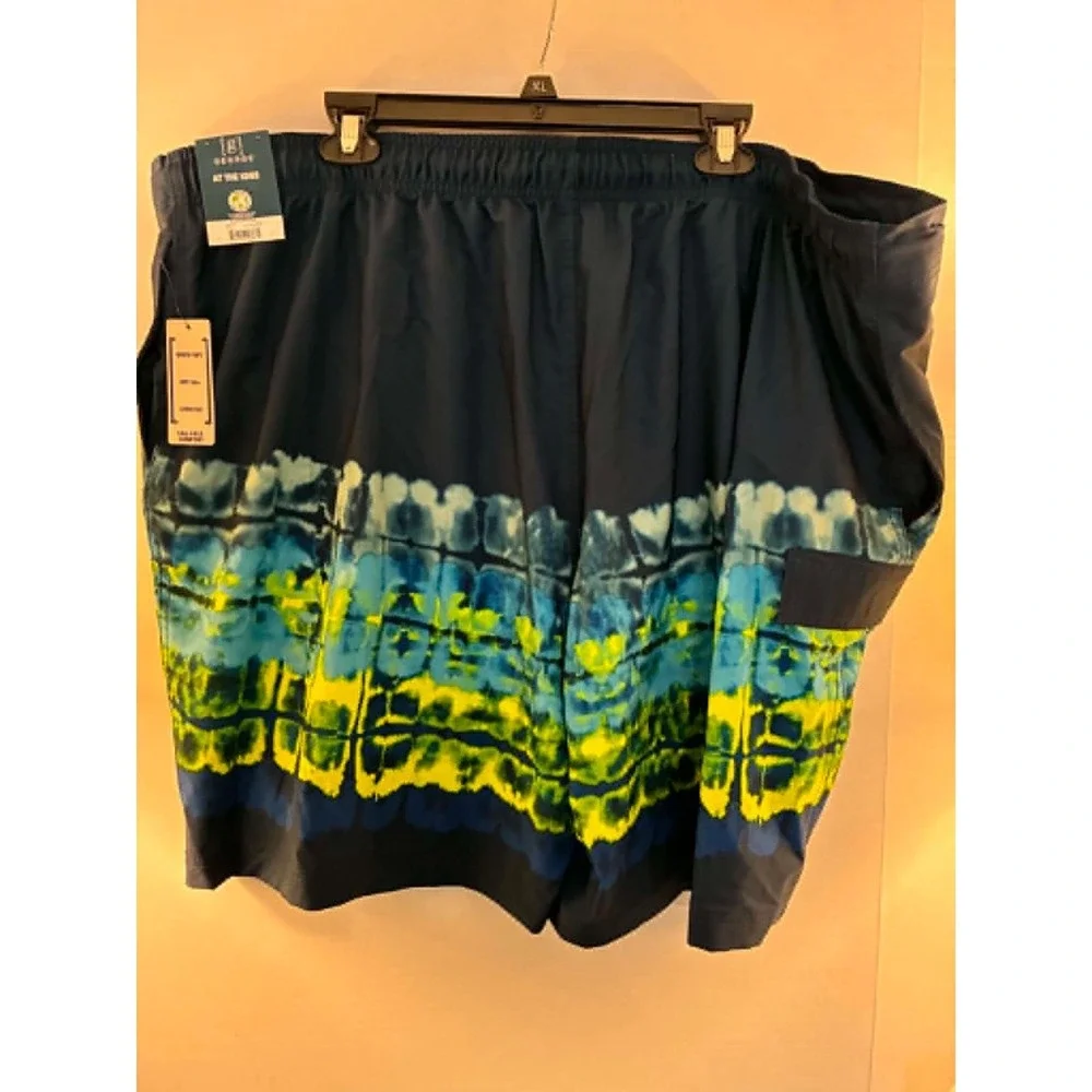 George Mens E-Board Swim Trunks 3XL 48-50 Blue Tie Dye Quick Dry UPF 50+ NWT